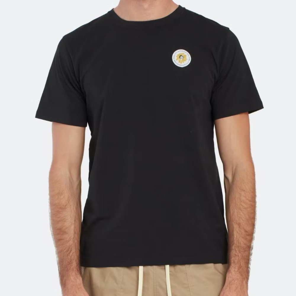 Saturdays NYC Men's Daisy Patch Short Sleeve T-Shirt Crew Neck Black sz S NWT